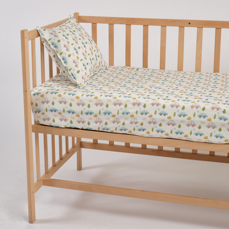Müslin Lastikli Bebek Çarşafı Cars
