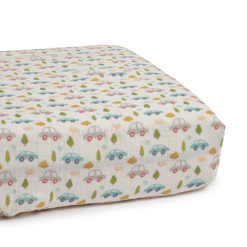 Müslin Lastikli Bebek Çarşafı Cars