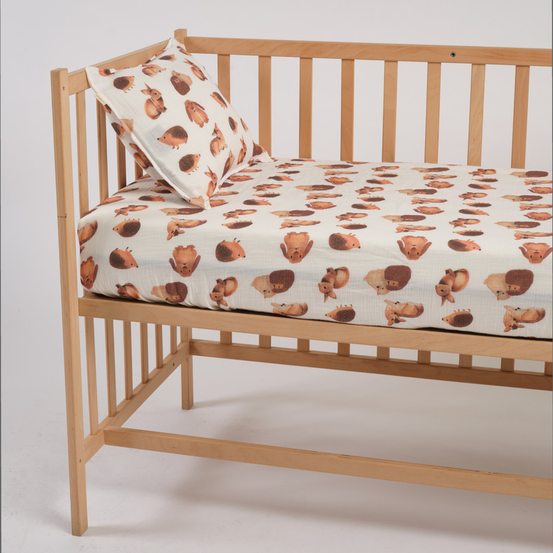 Müslin Lastikli Bebek Çarşafı Forest