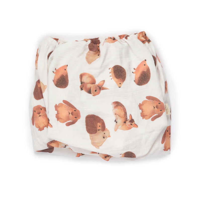 Müslin Lastikli Bebek Çarşafı Forest