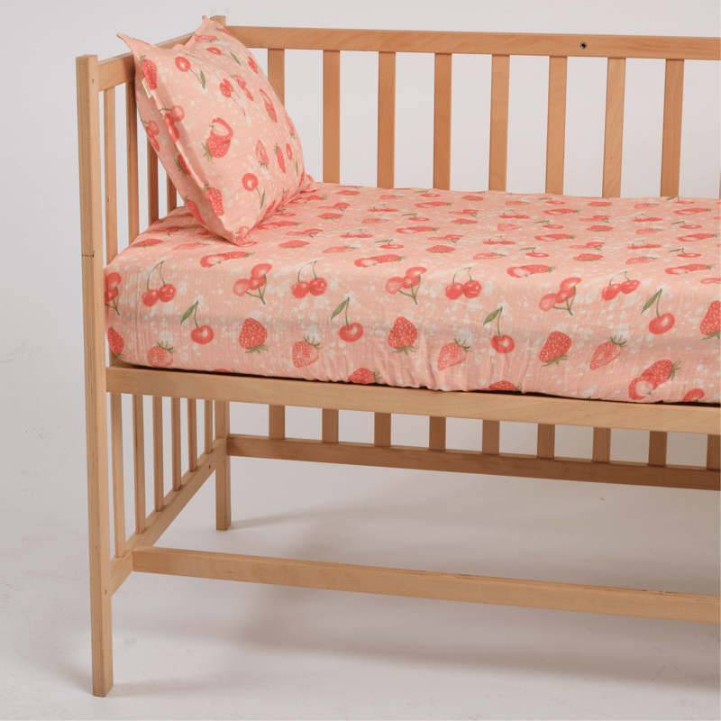 Müslin Lastikli Bebek Çarşafı Fruity