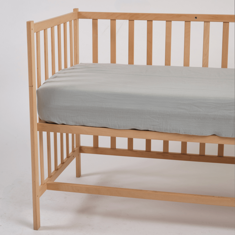 Müslin Lastikli Bebek Çarşafı Grey