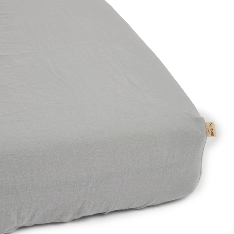 Müslin Lastikli Bebek Çarşafı Grey