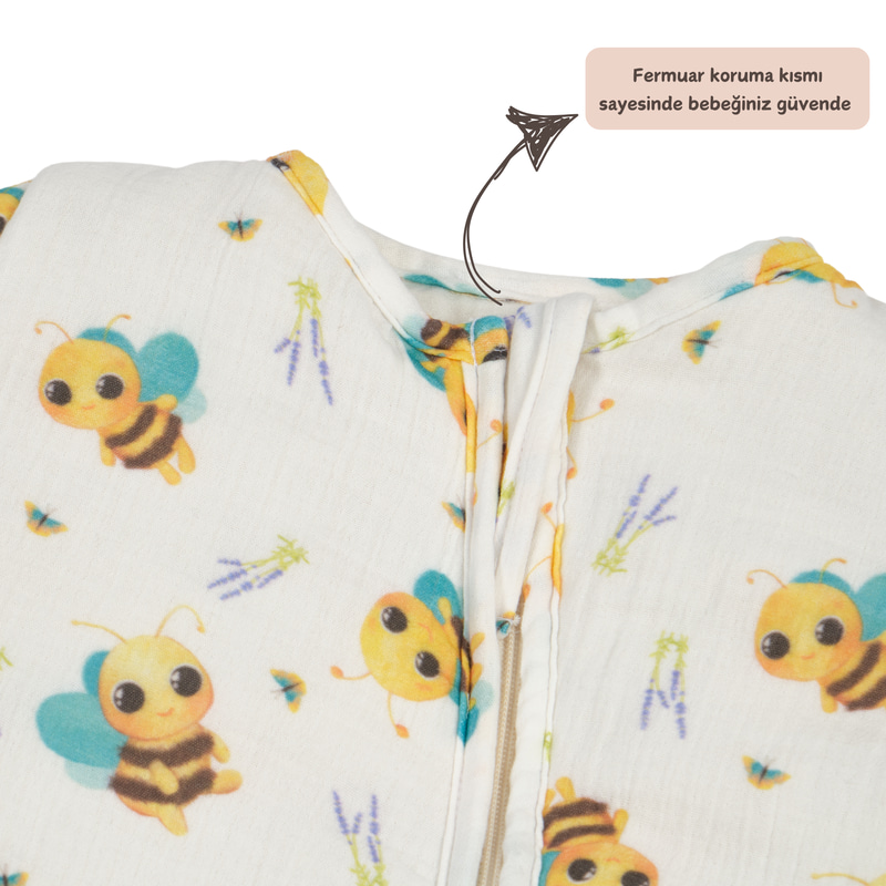 Fermuar Koruma kısmı sayesinde bebeğiniz güvende