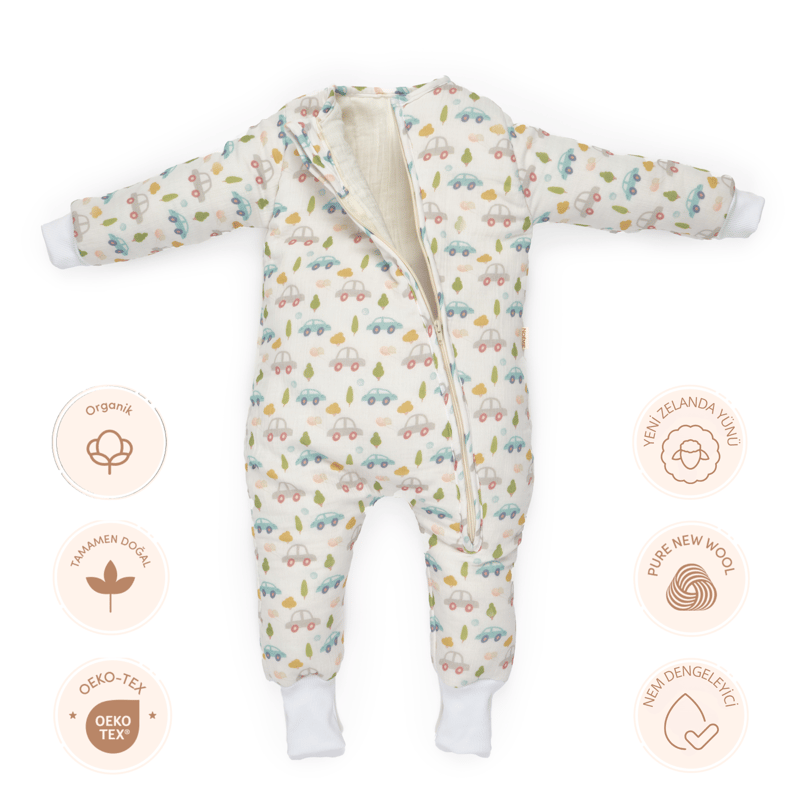 Rahat giydirilen bebek uyku tulumu