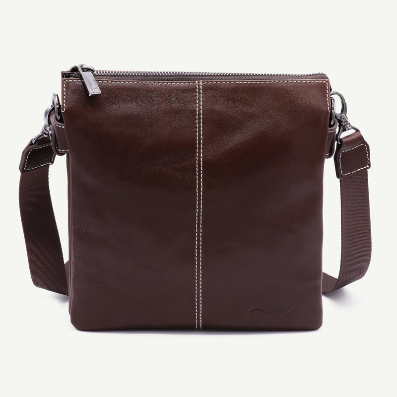 Uderra Unisex Hakiki Deri Kahverengi Postacı Çantası - S3EK0310
