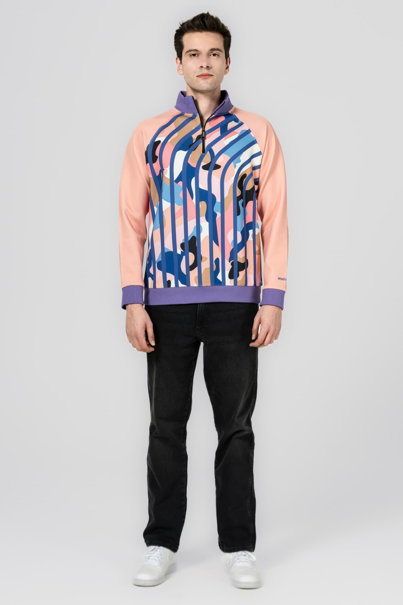 ASELSAN DİJİTAL KAMUFLAJ DESENLİ YARIM FERMUARLI SWEATSHIRT