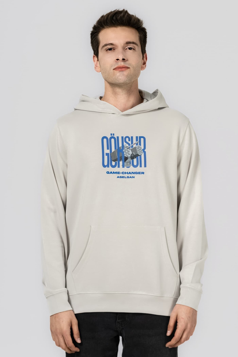 ASELSAN GÖKSUR TAŞ RENGİ KAPÜŞONLU SWEATSHIRT