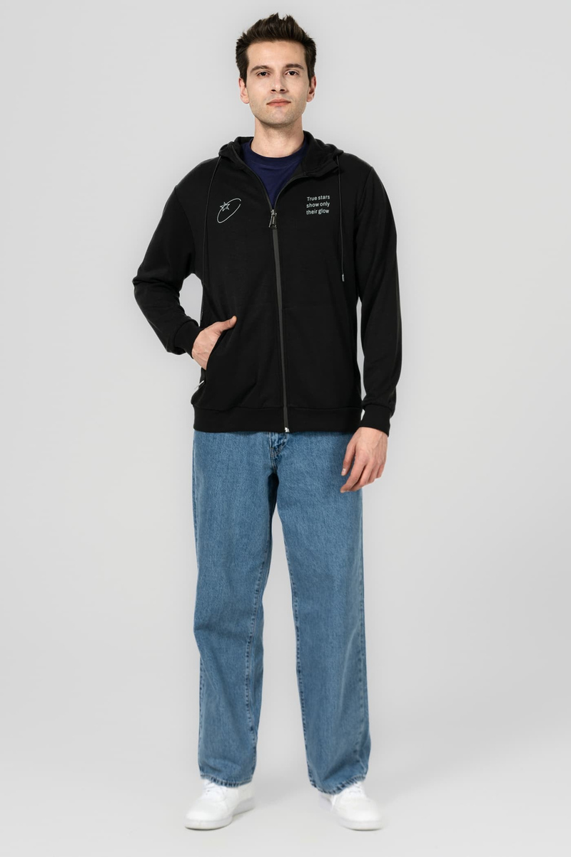 HAVELSAN FERMUARLI KAPÜŞONLU SİYAH SWEATSHIRT