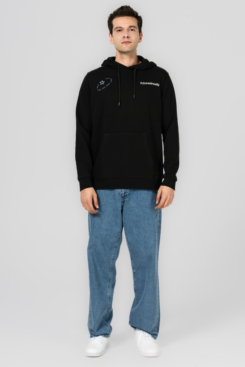HAVELSAN MOTTOLU KAPÜŞONLU SİYAH SWEATSHIRT