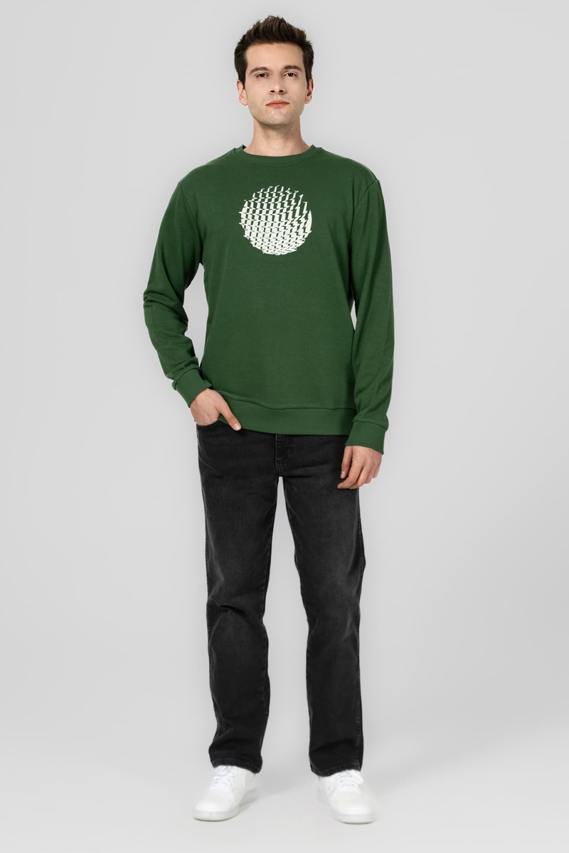 ROKETSAN KOYU YEŞİL BASIC SWEATSHIRT