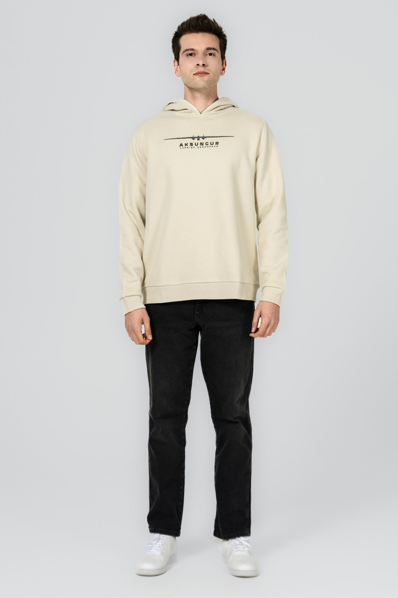 TUSAŞ AKSUNGUR KAPÜŞONLU BEJ SWEATSHIRT