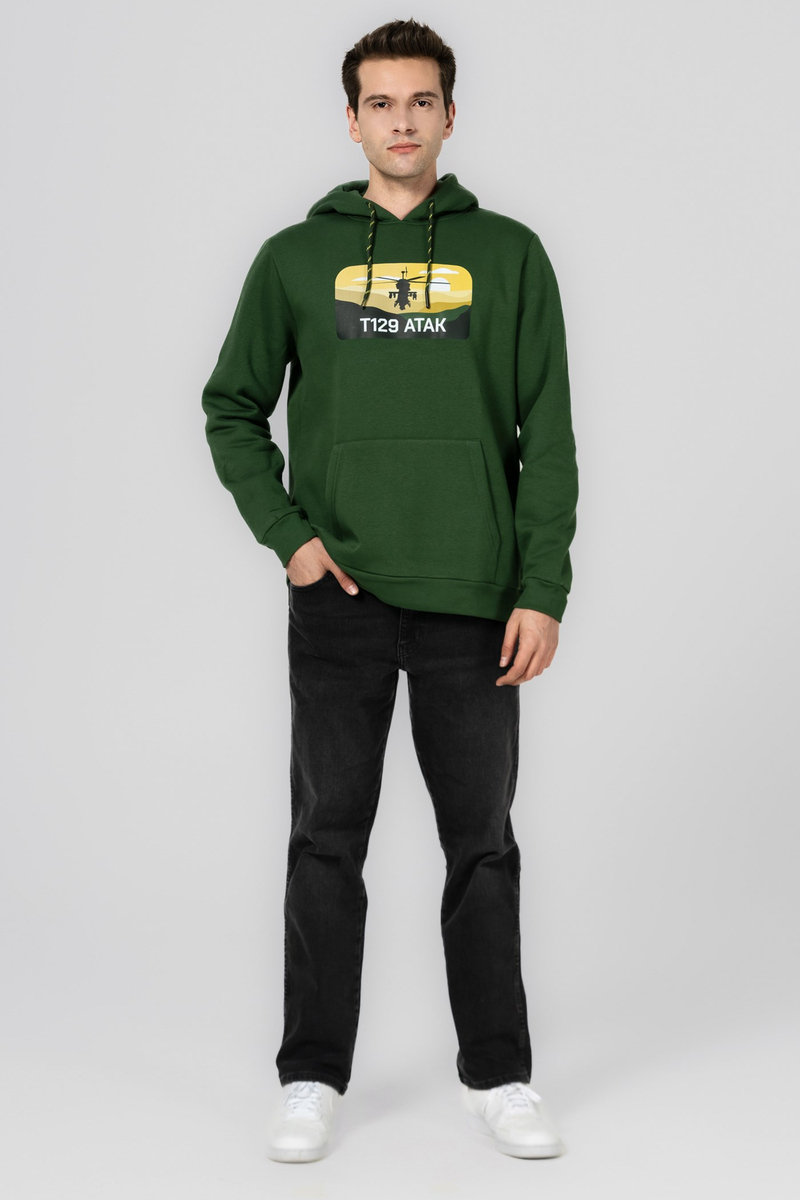 TUSAŞ ATAK KAPÜŞONLU HAKİ SWEATSHIRT