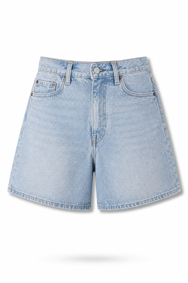 Açık Mavi Denim Şort 