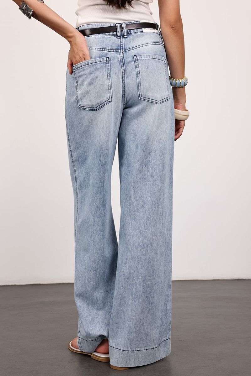 Açık Mavi Geniş Paça Jean 26804