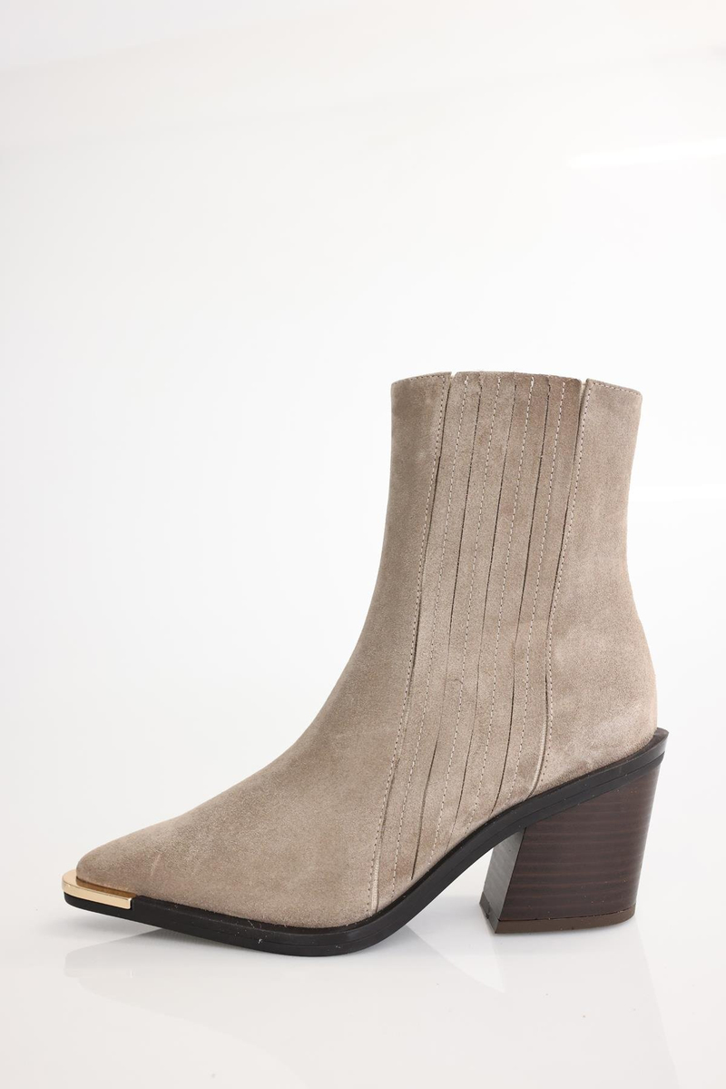 Açık Vizon Sivri Burun Topuklu Chelsea  Bot 115816