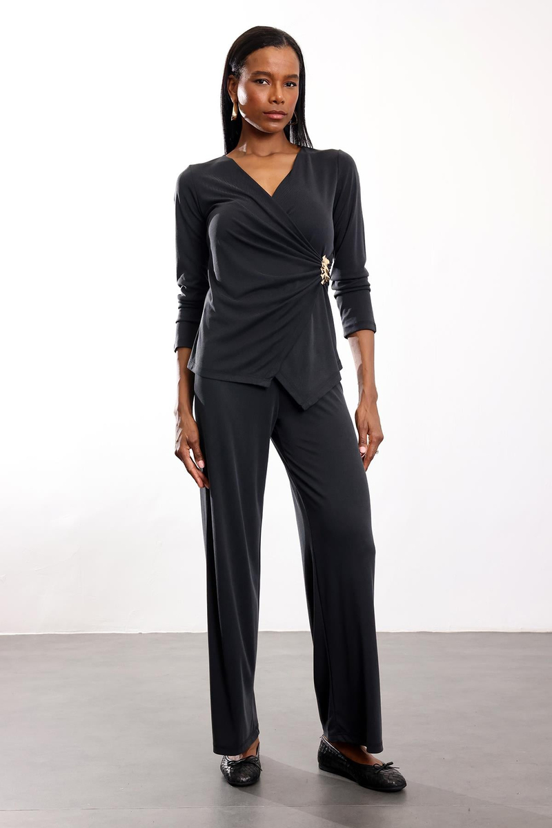 Antrasit Gold Aksesuarlı Kruvaze Takım 39250