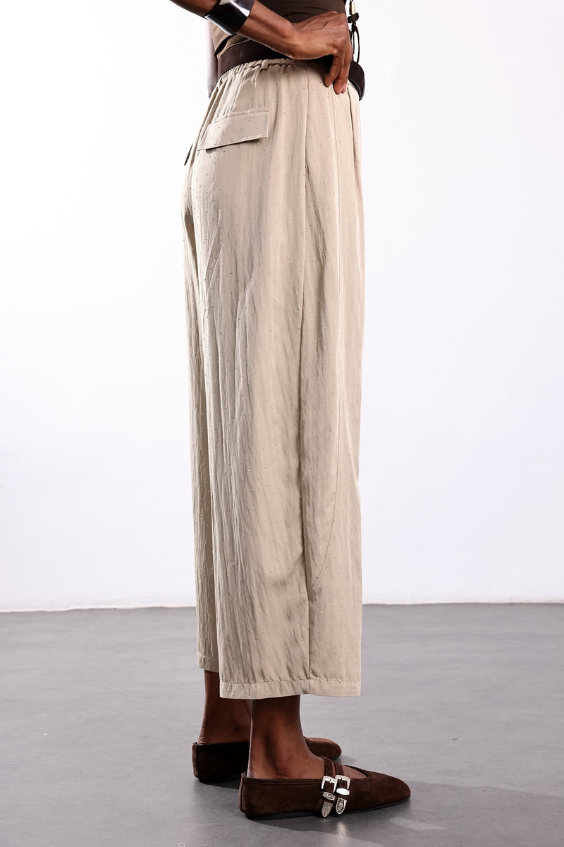 Bej Taş İşlemeli Pantolon 51434