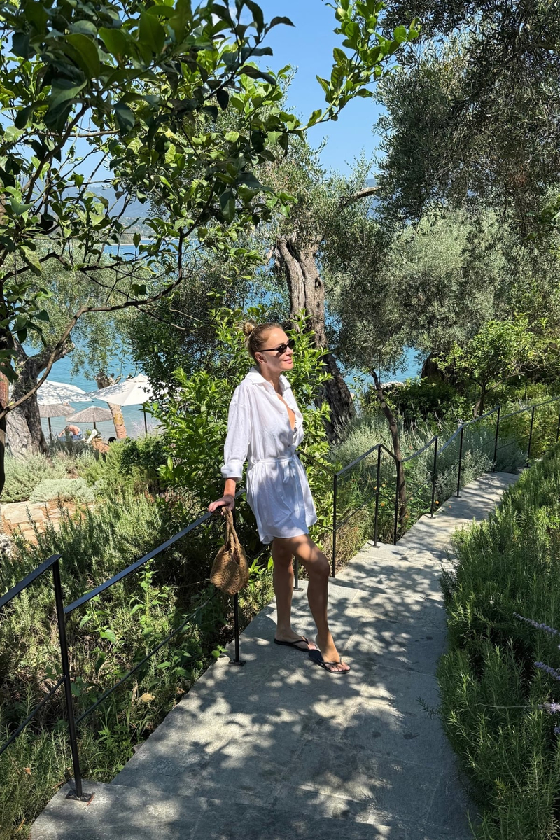 Beyaz %100 Pamuk Beach Gömlek Elbise 