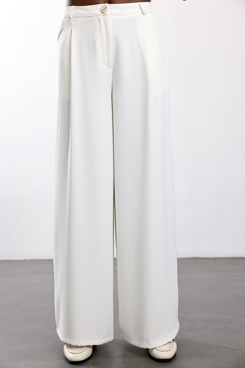 Beyaz Onyx Krep Pantolon 