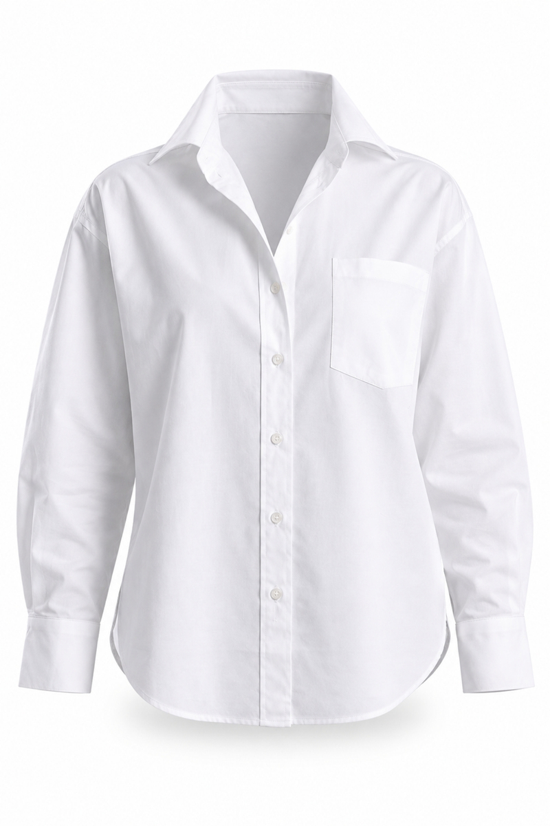 Beyaz Oversize Poplin Gömlek 4112