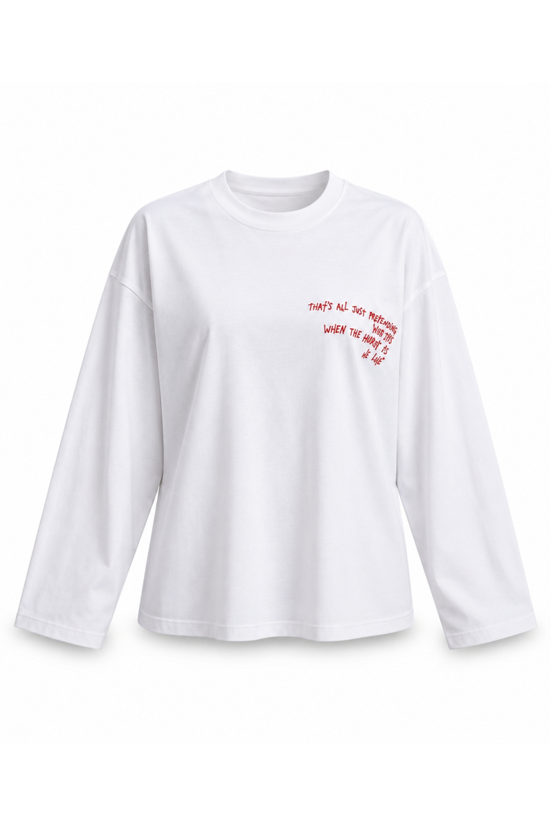 Beyaz Yazı Baskılı Sweatshirt 4853