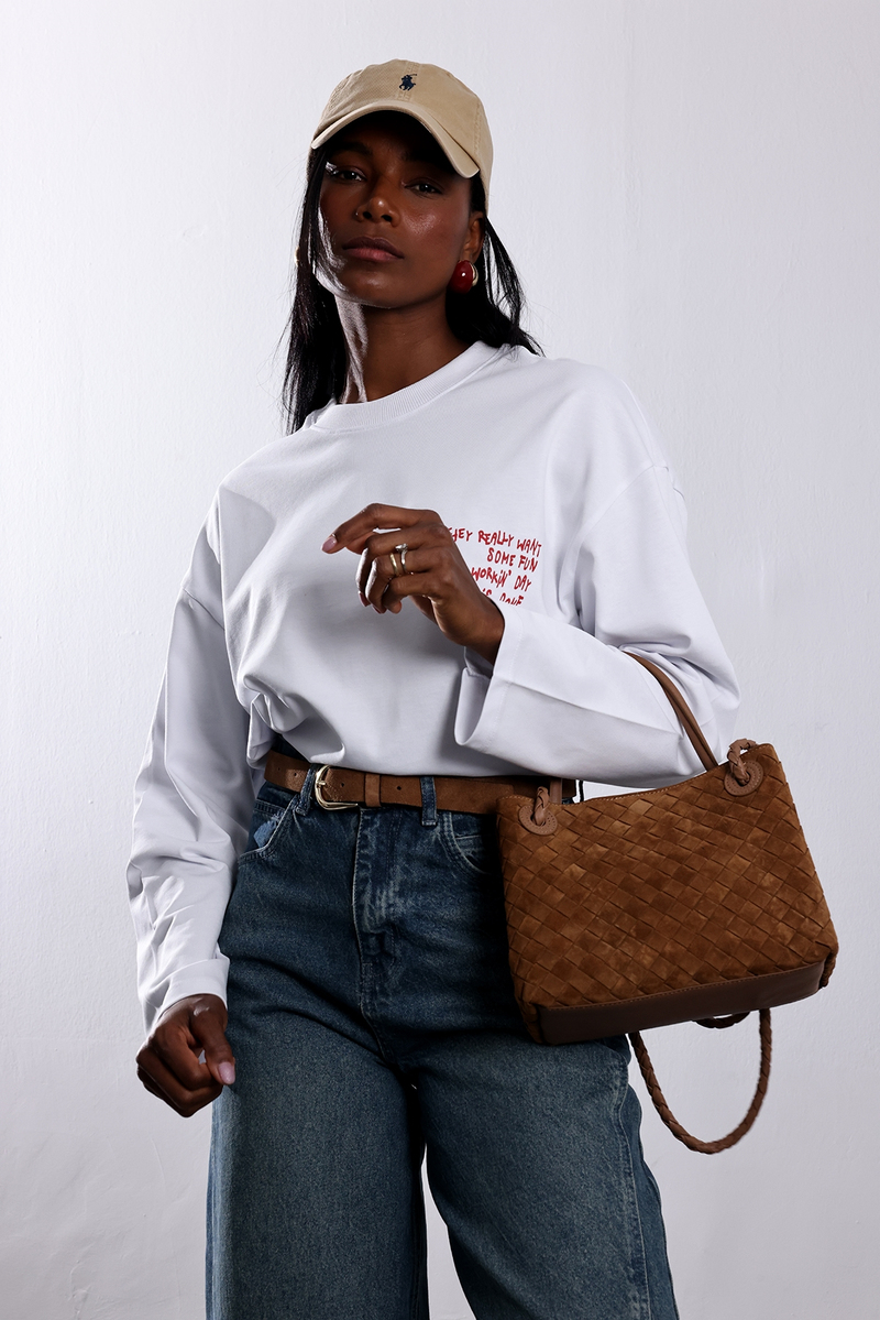 Beyaz Yazı Baskılı Sweatshirt 4853