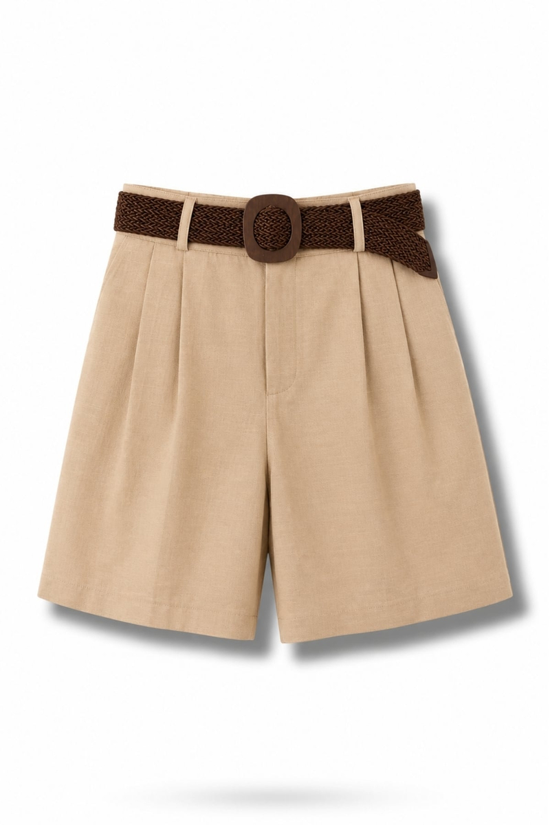 Camel Kemerli Bermuda Şort 9075