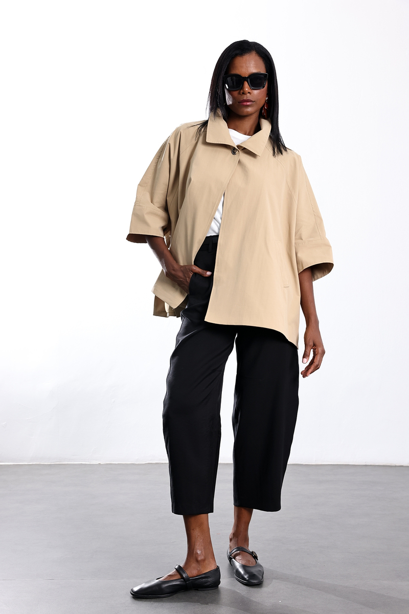 Camel Oversize Kısa Trençkot 87159