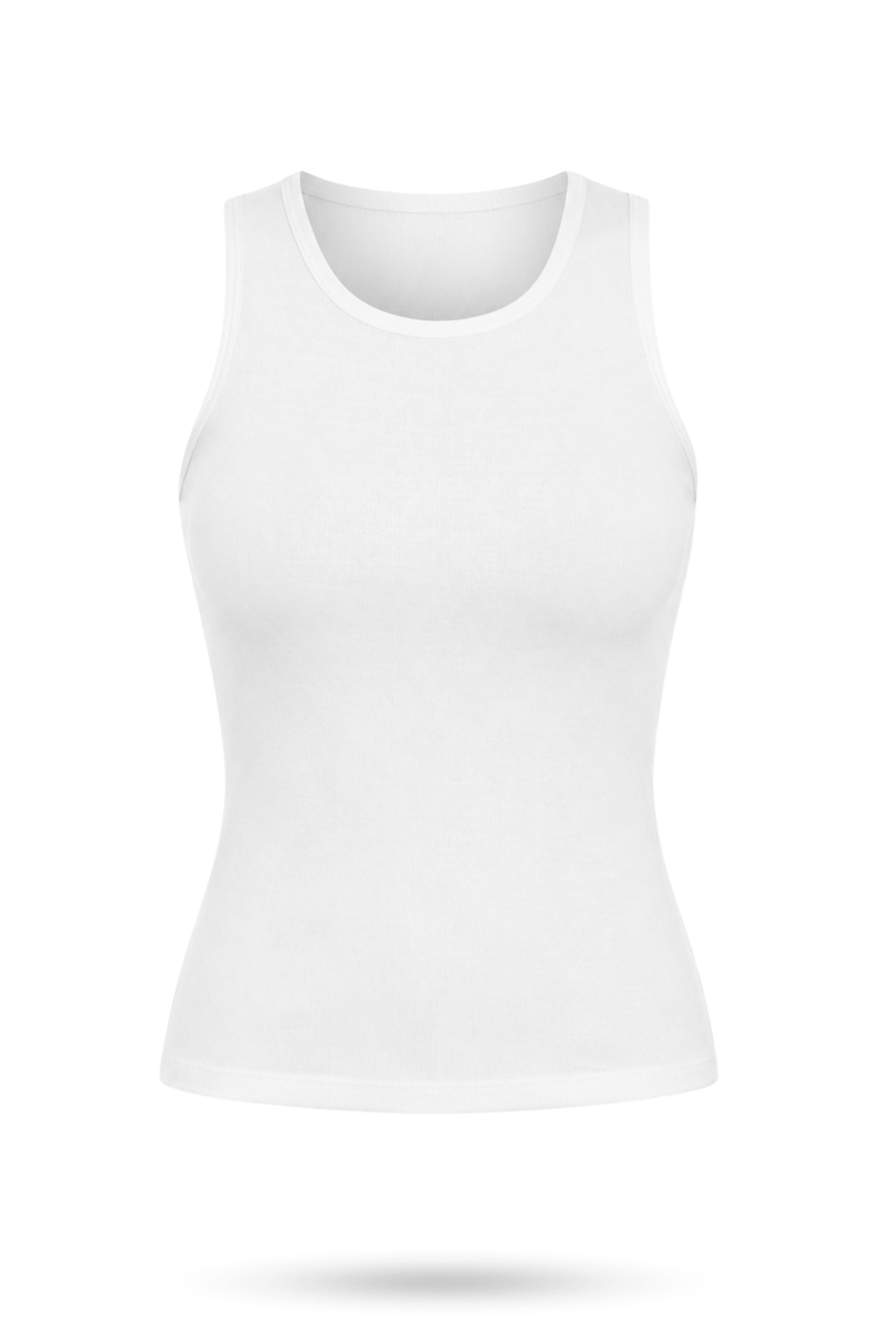 Ekru Bisiklet Yaka Basic Atlet 3841