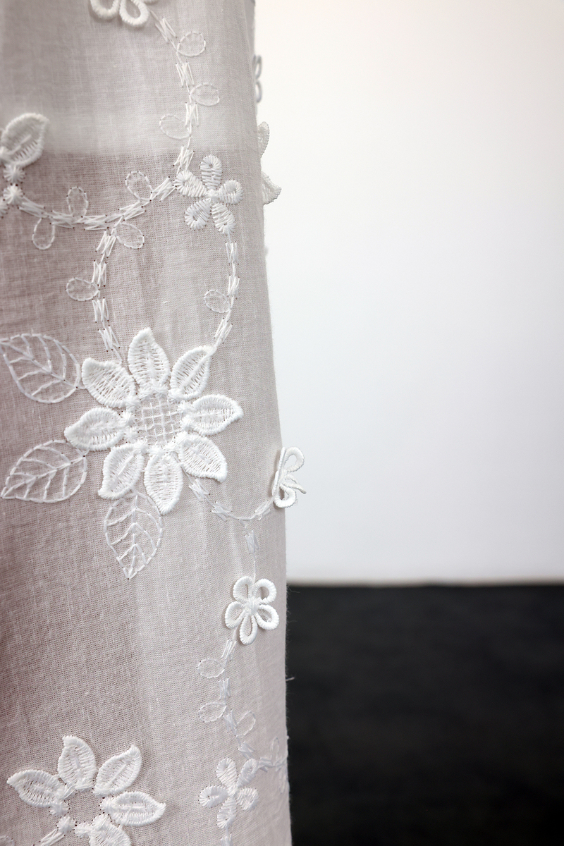 Ekru Çiçek İşlemeli Gömlek Pantolon Takım 38264