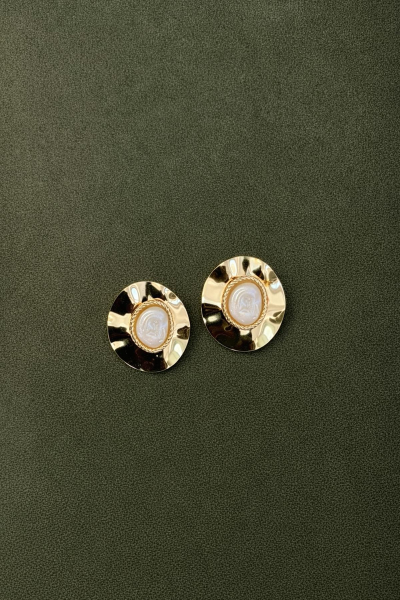 Ekru Luna Pearl Küpe 