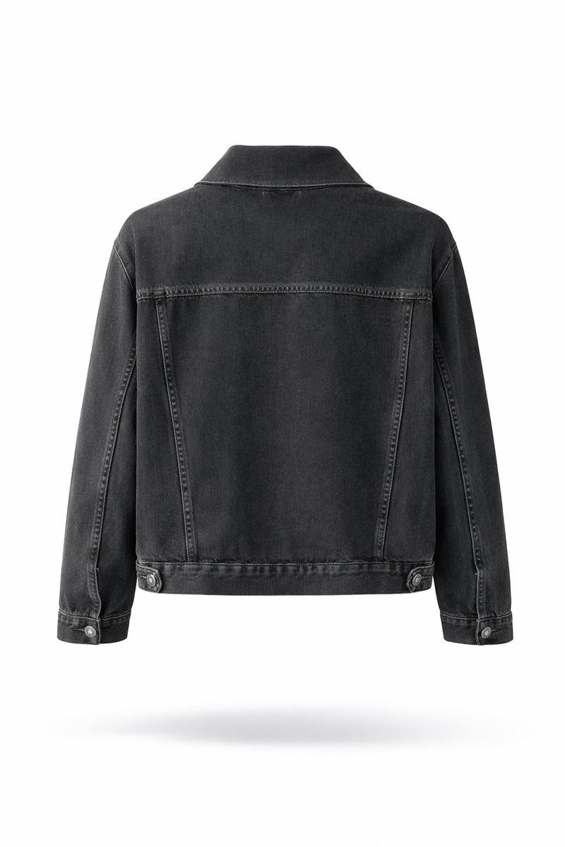 Füme Oversize Denim Ceket 