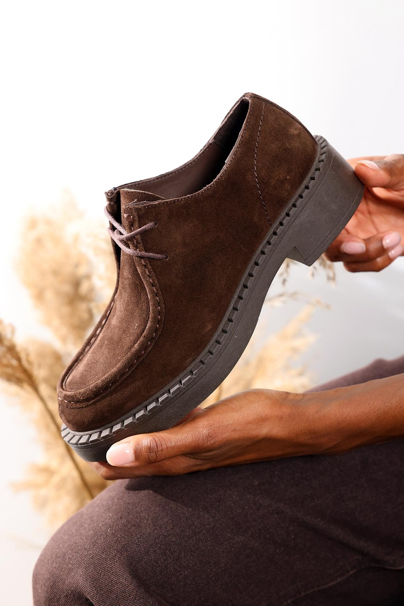 Kahverengi Bağcıklı Loafer 20467