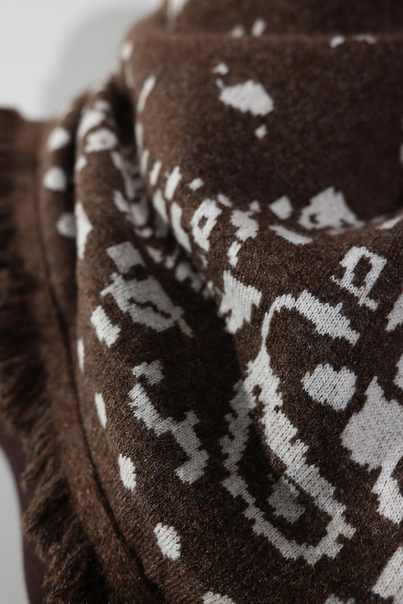 Kahverengi Desenli Küçük Boy Şal 261001