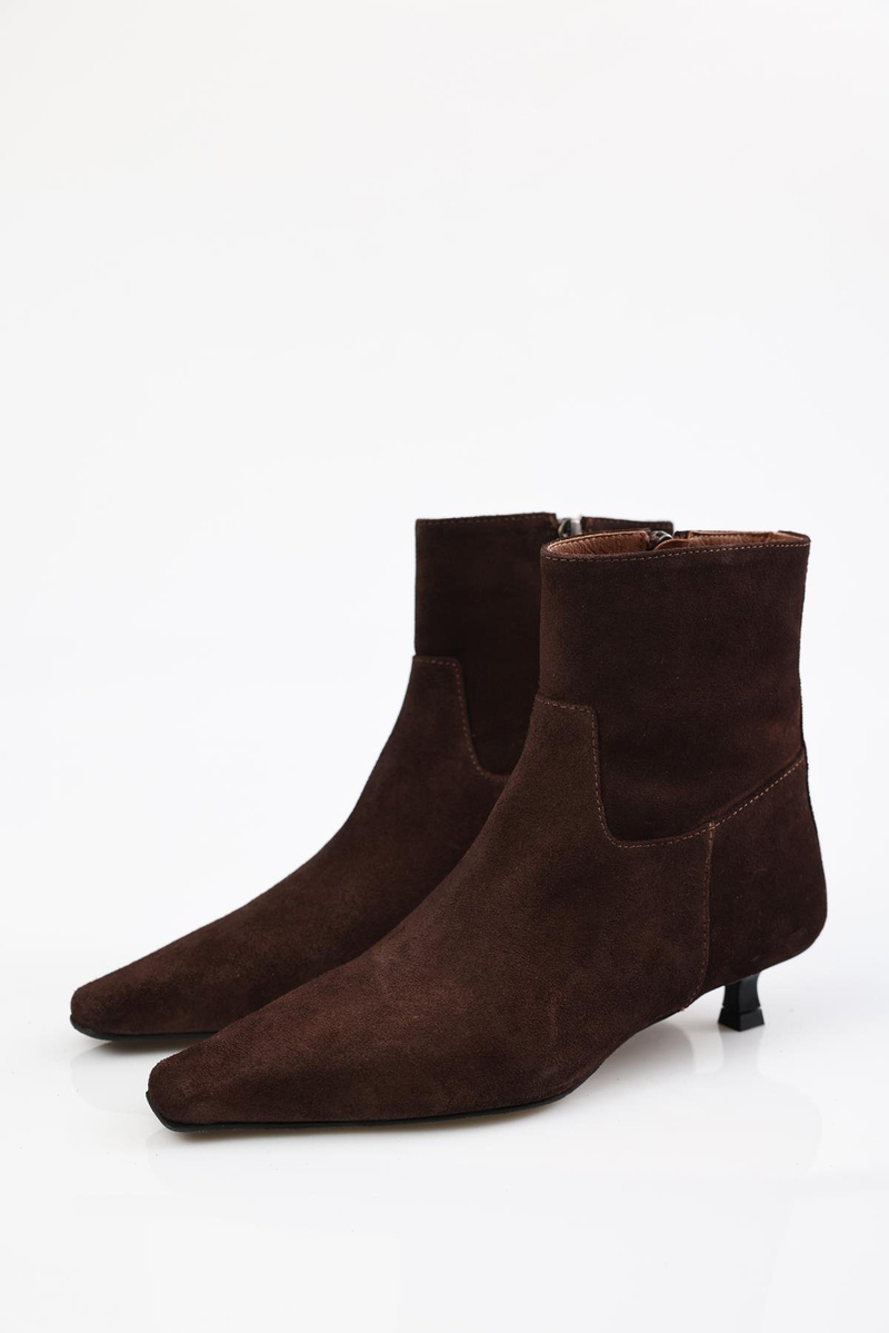 Kahverengi Mini Topuklu Bot 24214