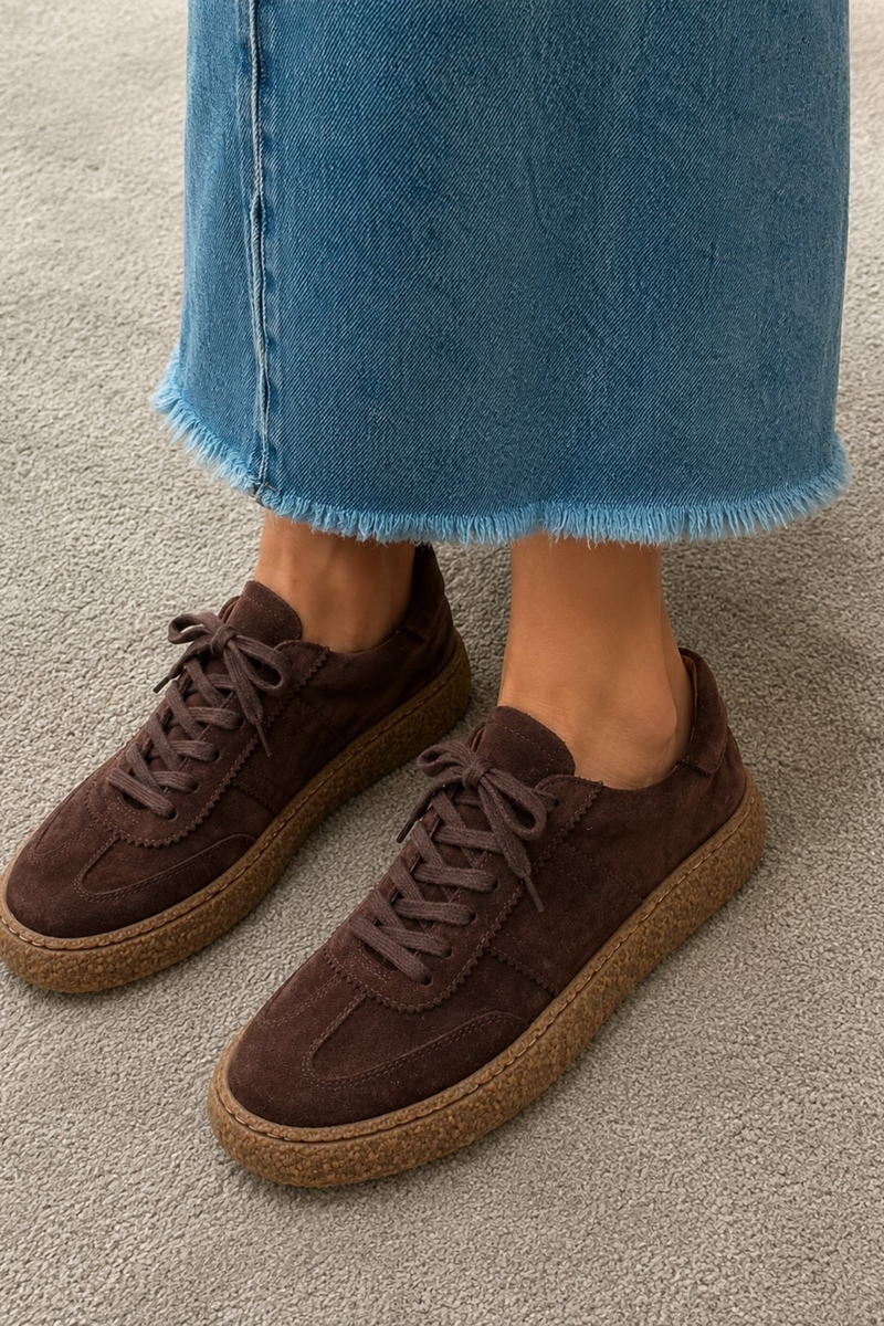Kahverengi Süet Sneaker 25412