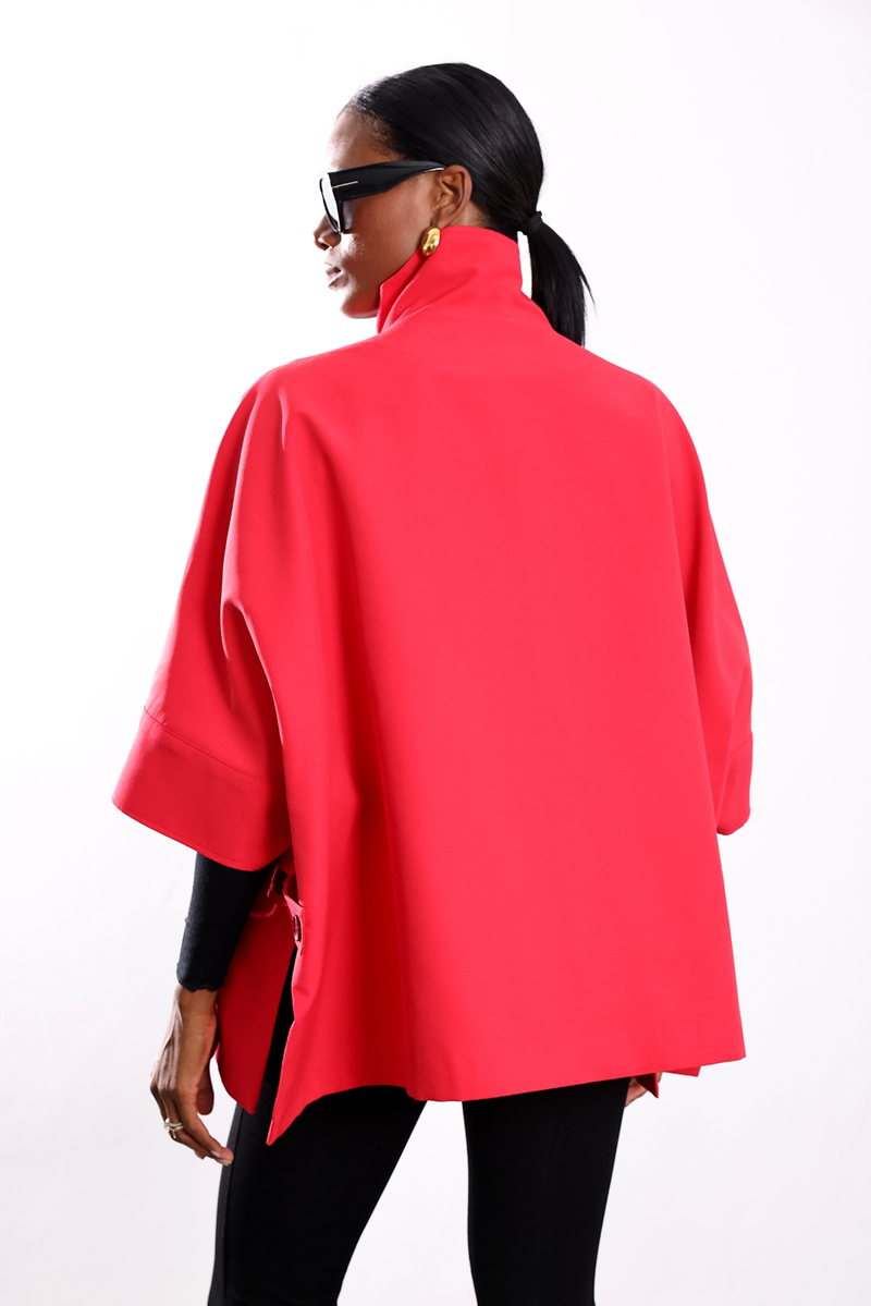 Kırmızı Oversize Kısa Trençkot 87159