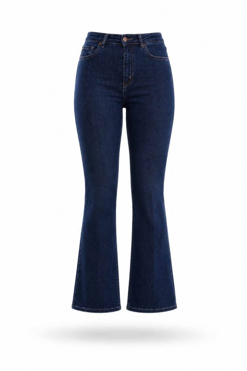Koyu Mavi Full Likra Toparlayan Flare Jean 7578