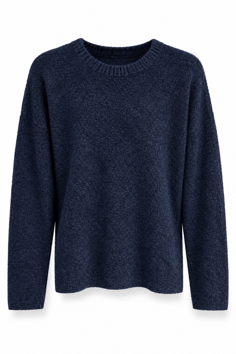 Lacivert Bisiklet Yaka Oversize Kazak 7031