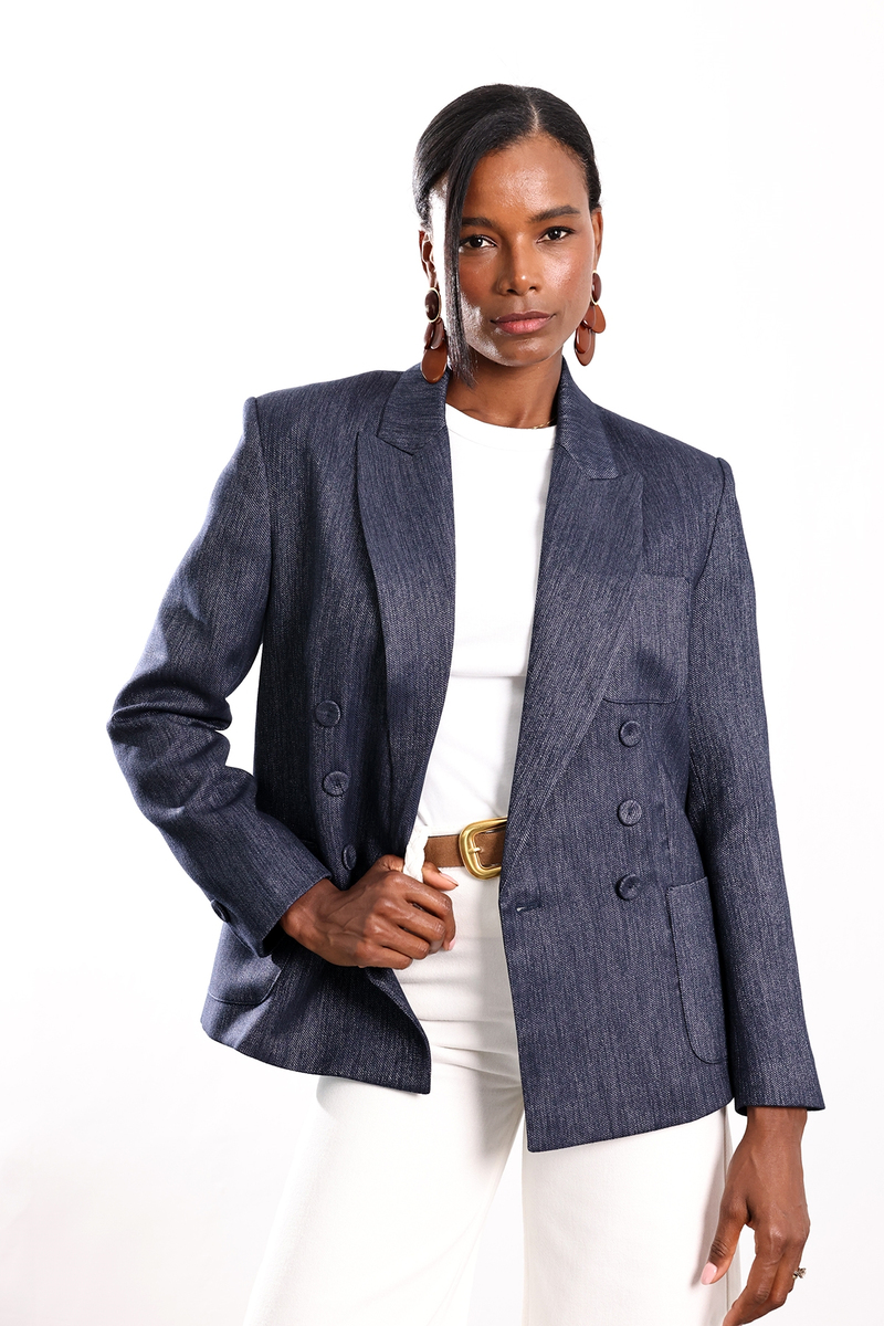 Lacivert Cepli Blazer Ceket 5505