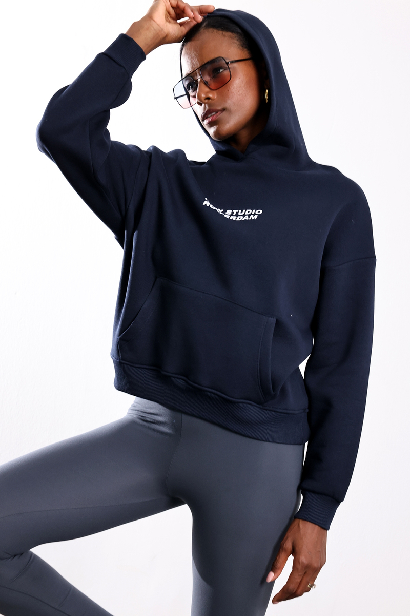 Lacivert New Studio Rotterdam Baskılı Sweatshirt 12233