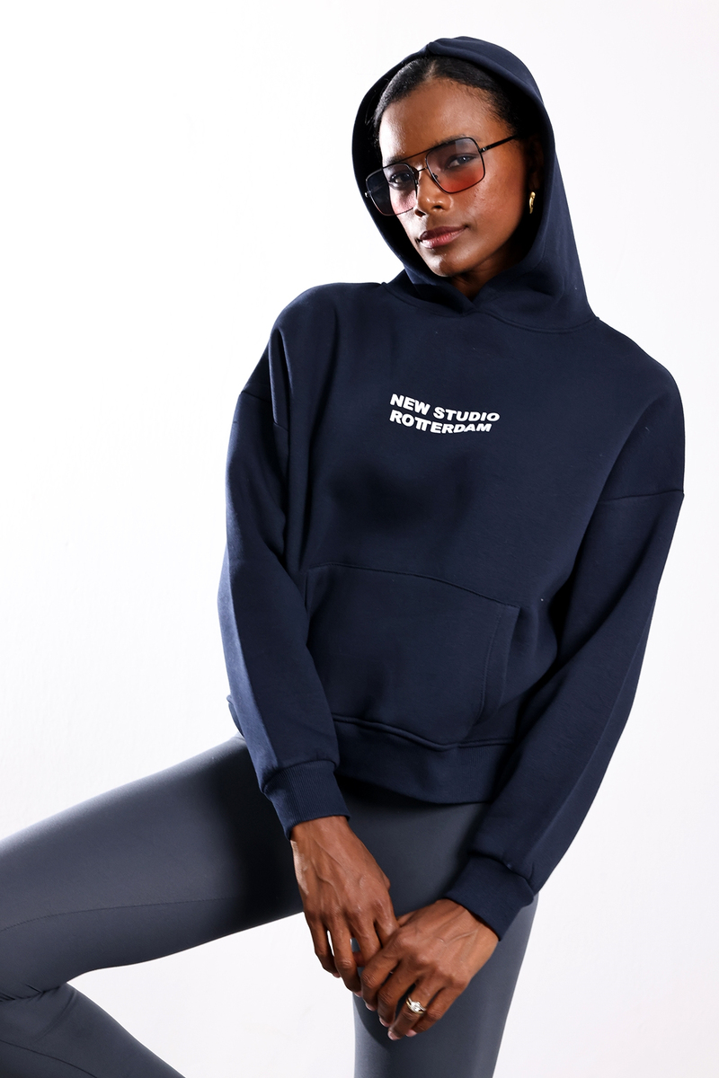 Lacivert New Studio Rotterdam Baskılı Sweatshirt 12233