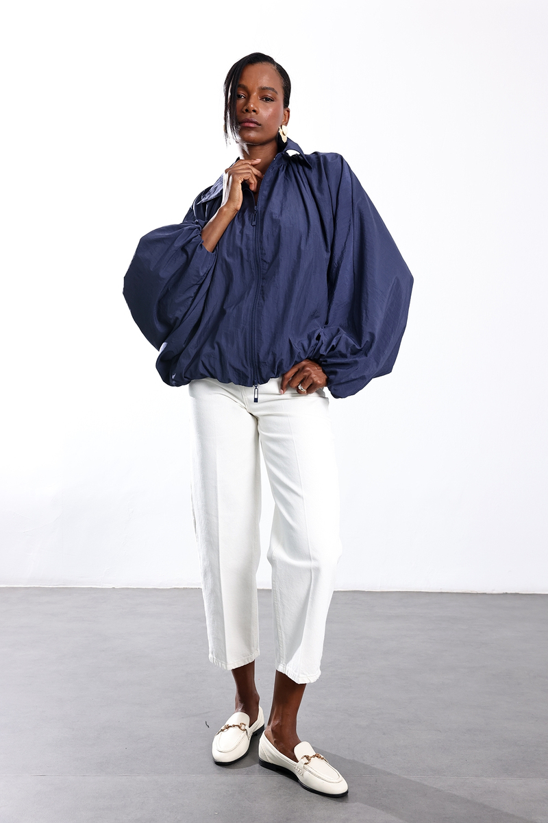 Lacivert Oversize Bomber Ceket 0005