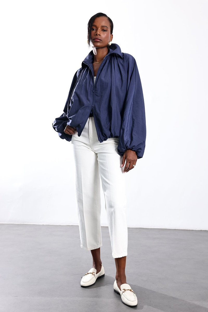 Lacivert Oversize Bomber Ceket 0005