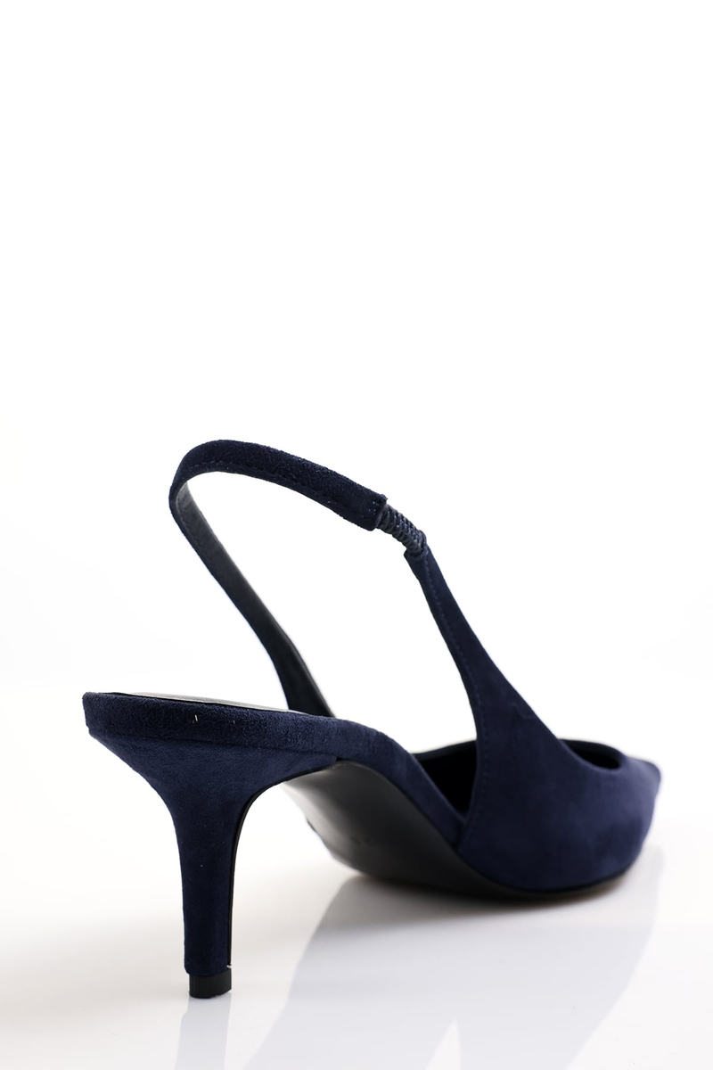 Lacivert Sivri Burun Slingback 25149