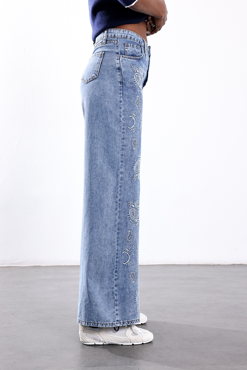 Mavi Desenli Wide Leg Jean 2047