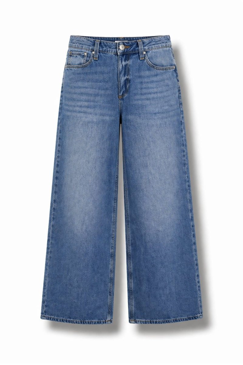 Mavi Geniş Paçalı Jean 