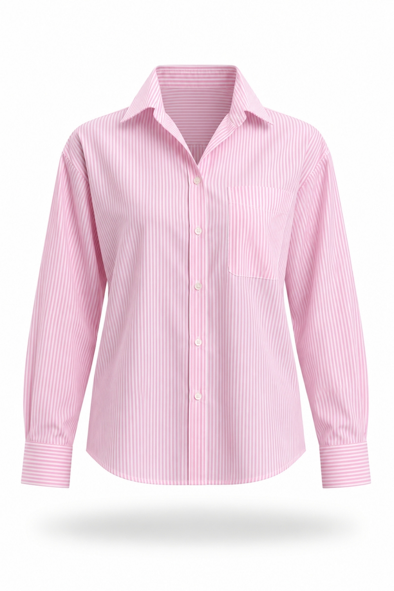 Pembe Rafhael Oxford Çizgili Gömlek 