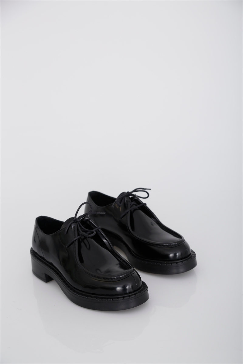 Siyah Bağcıklı Loafer 20467